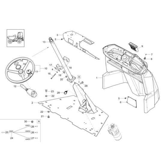 Pilot Stand Assembly -1 for Wacker DW90-2 Dumper