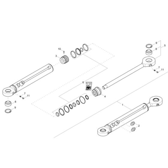 Steering Cylinder Assembly for Wacker DW90-2 Dumper