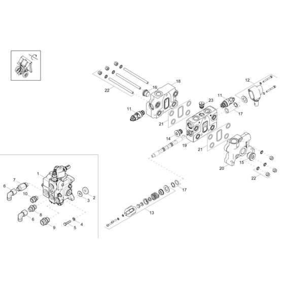 Control Valve Assembly for Wacker DW90-2 Dumper