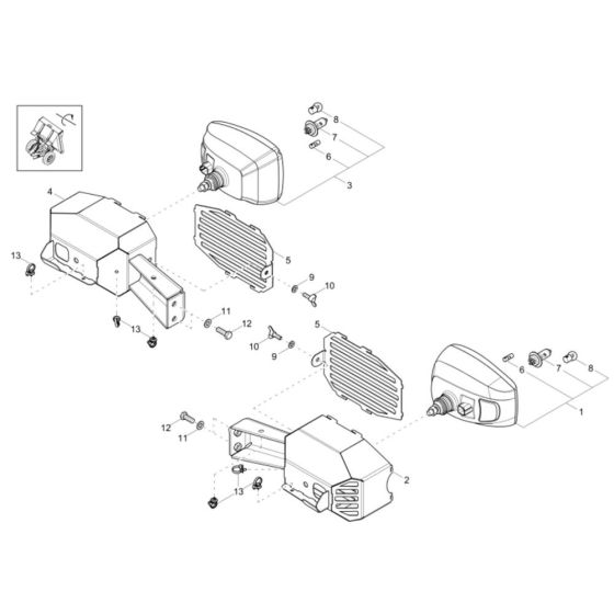 Headlight Assembly for Wacker DW90-2 Dumper