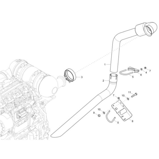 Exhaust Assembly for Wacker DW90-2 Dumper