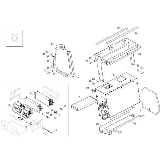 Air Conditioner Assembly for Wacker DW90-2 Dumper