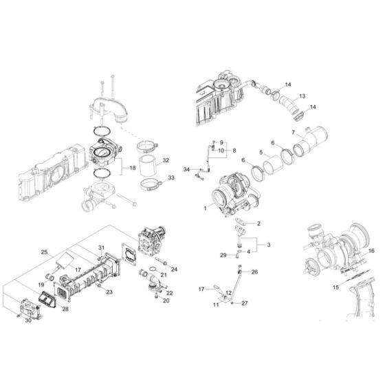 Turbo Supercharger Assembly for Wacker DW90-2 Dumper