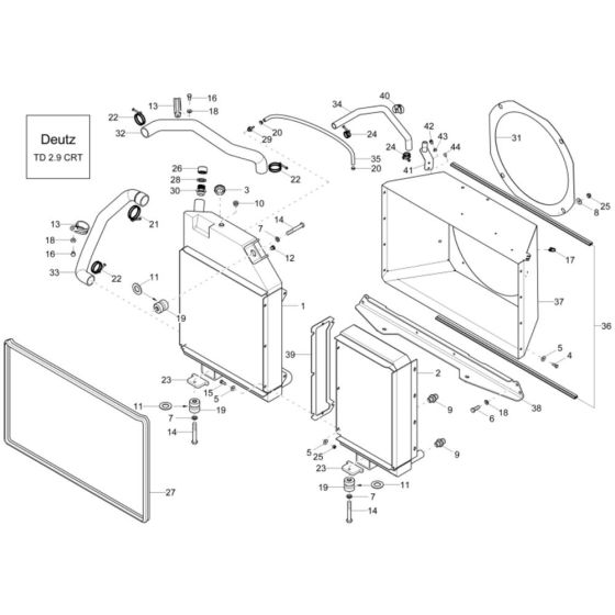 Combi-Cooler Assembly for Wacker DW90-2 Dumper