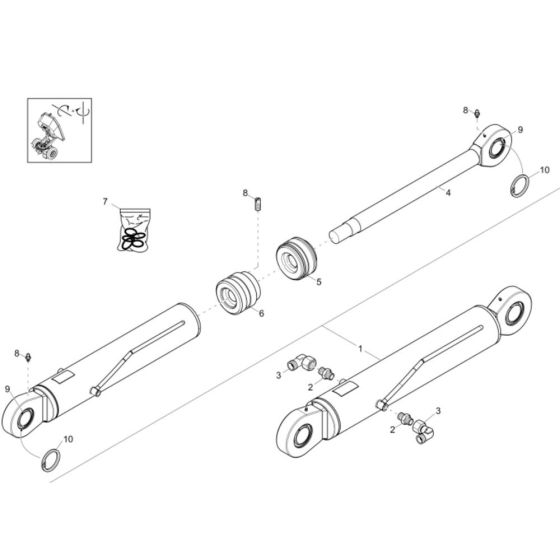 Bucket Tilt Cylinder Assembly for Wacker Neuson DW90 Dumper