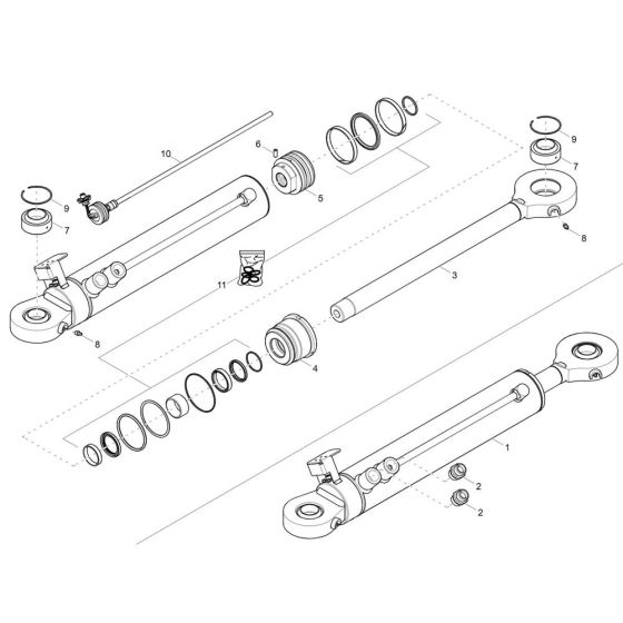 Steering Cylinder Assembly -1 for Wacker DW90-3 Dumper