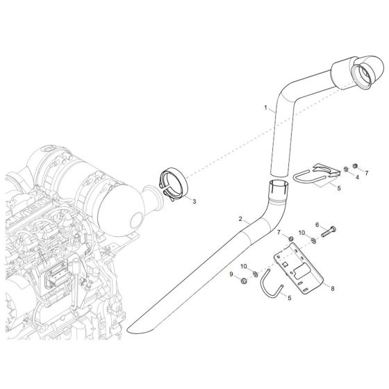 Exhaust Assembly for Wacker DW90-3 Dumper