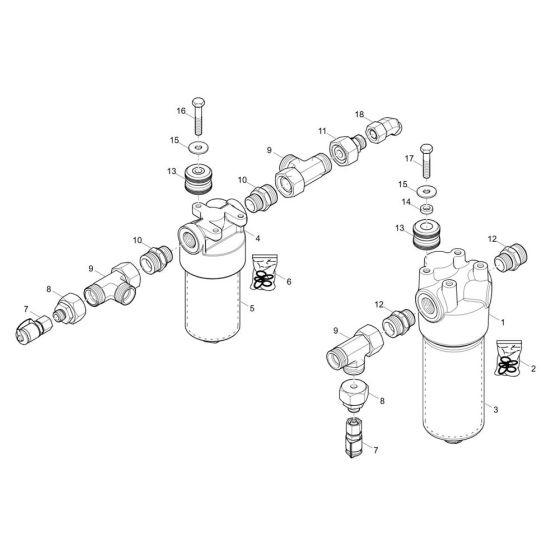 Hydraulic Filter Assembly for Wacker DW90-3 Dumper