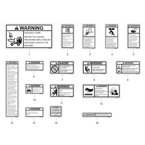 Decals -1 for Wacker DW90-3 Dumper