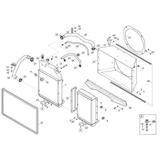 Combi-Cooler Assembly for Wacker DW90-3 Dumper