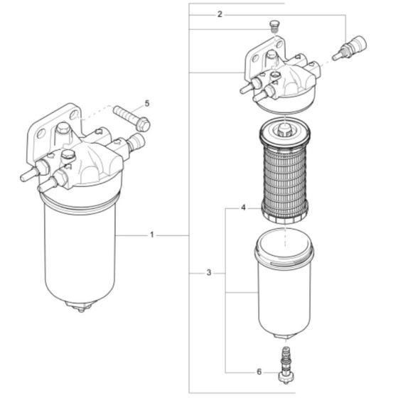 Fuel Filter Assembly for Wacker Neuson DW90 Dumper