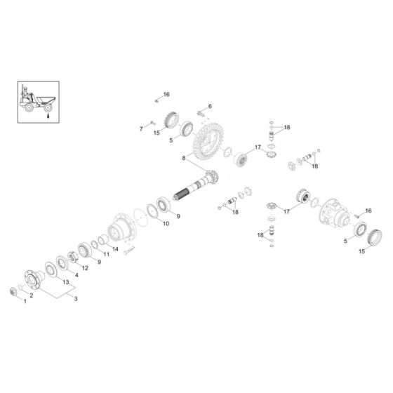 Differential Axle Assembly for Wacker Neuson DW90 Dumper