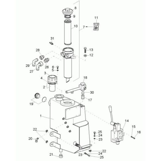 Hydraulic Tank Assembly for Wacker TD15 Track Dumper