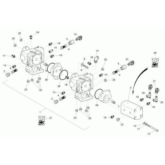 Pump Unit Assembly for Wacker TD15 Track Dumper