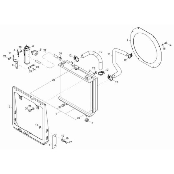 Water Cooler Assembly for Wacker TD15-3S Track Dumper