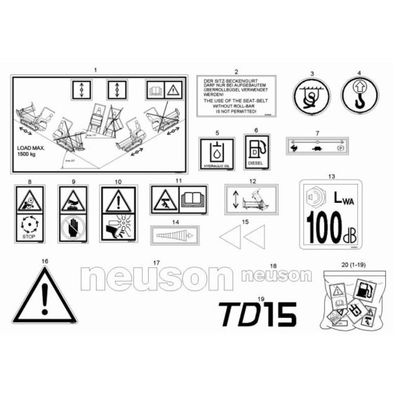 Decals for Wacker TD15-3S Track Dumper