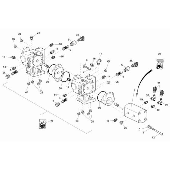 Pump Unit Assembly for Wacker TD15-3S Track Dumper