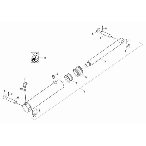 Tilt Ram Assembly for Wacker TD15-3S Track Dumper