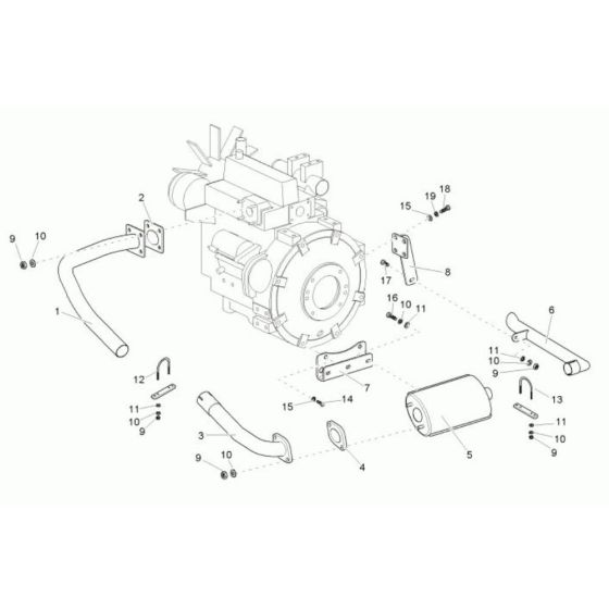 Exhaust Assembly for Wacker TD15 Track Dumper