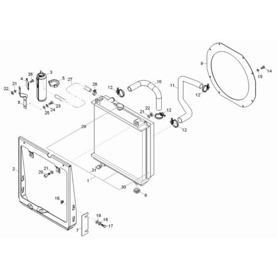 Water Cooler Assembly for Wacker TD18 Track Dumper