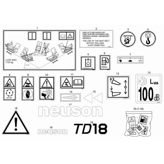 Decals for Wacker TD18 Track Dumper