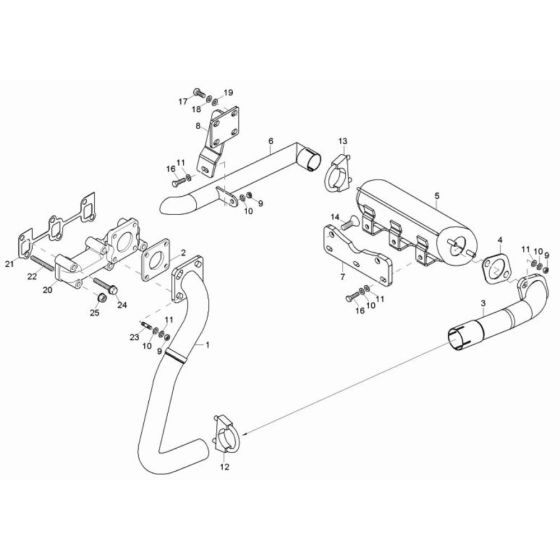 Exhaust Assembly for Wacker TD18 Track Dumper