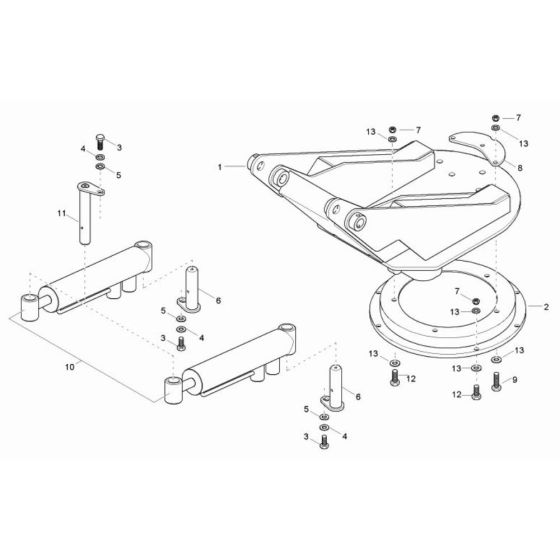 Swing Bracket Assembly for Wacker TD18 Track Dumper