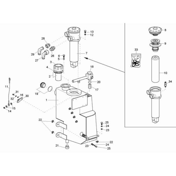 Hydraulic Tank Assembly for Wacker TD18 Track Dumper