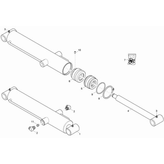 Tilt Ram Assembly-1 for Wacker TD18 Track Dumper