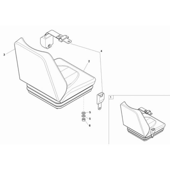 Seat Assembly for Wacker TD18 Track Dumper