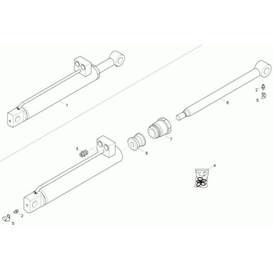 Cylinder Assembly for Wacker TD9 Track Dumper