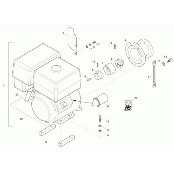 Engine (Petrol) Assembly for Wacker TD9 Track Dumper