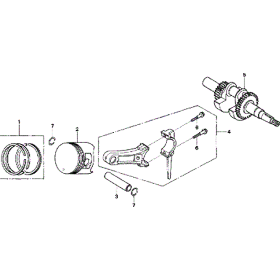 Piston and Connecting Rod Assembly for Honda WB20XT Water Pump