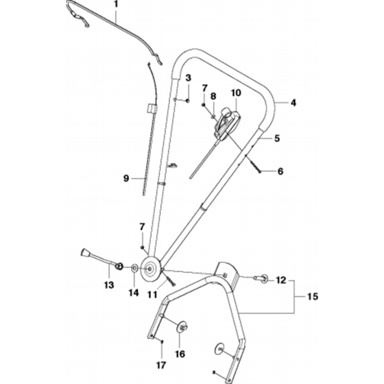 Handle Assembly for Husqvarna WB48 S Consumer Lawn Mower