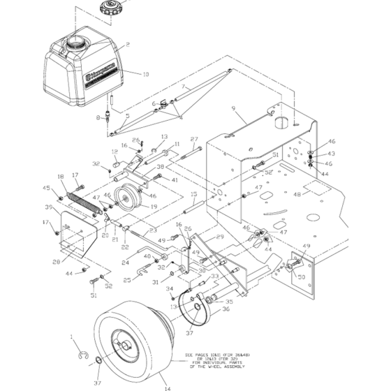 Wheel Drive & Axle for 32", 36" & 48" Models Assembly for Husqvarna WG3213P Commercial Lawn Mower