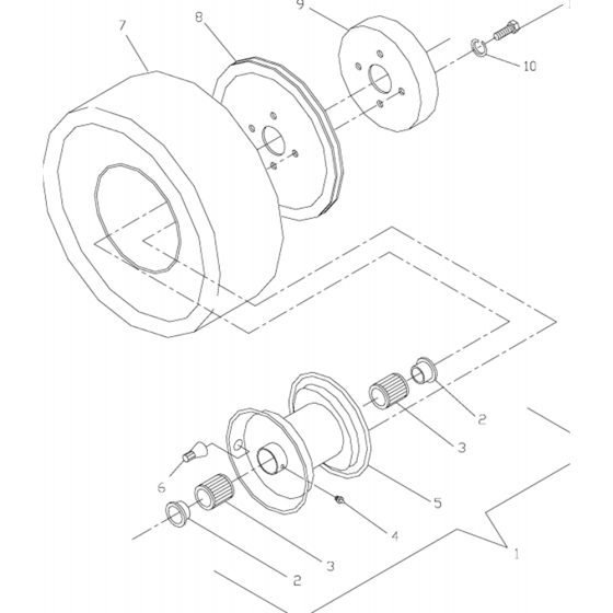 Traction Wheel for 32" Model Assembly for Husqvarna WG3213P Commercial Lawn Mower