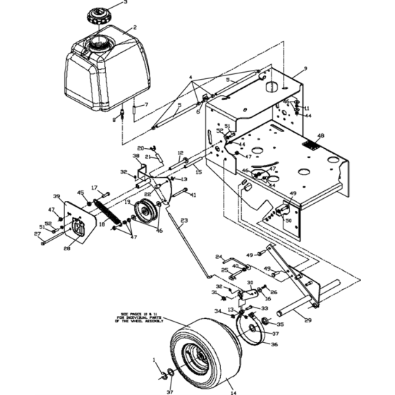 Drive Wheel and Axle Assembly for Husqvarna WG3613E Commercial Lawn Mower