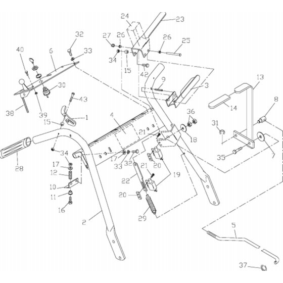 Handle Assembly for Husqvarna WH3614 Commercial Lawn Mower