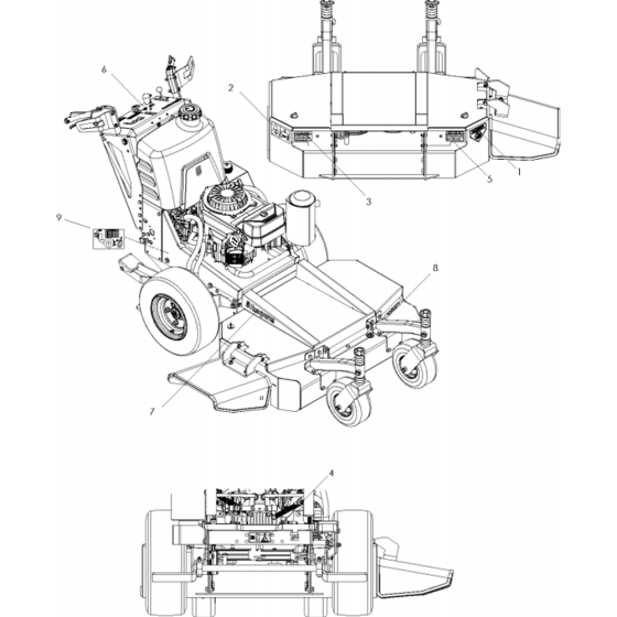 Decal Assembly for Husqvarna WH3615 Commercial Lawn Mower