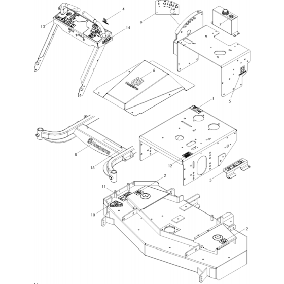 Decals Assembly for Husqvarna WH5219EFQ Commercial Lawn Mower