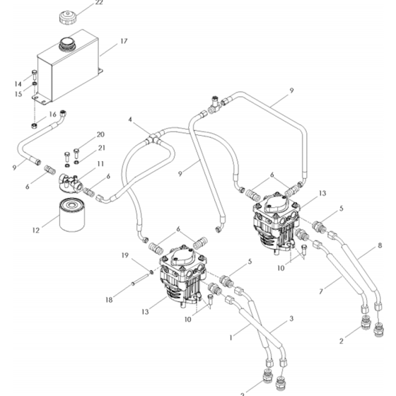 Hydraulic Pump Motor Assembly for Husqvarna WH5221EFQ Commercial Lawn Mower