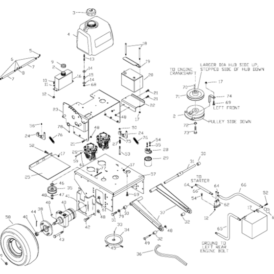 Power Unit Assembly for Husqvarna WHF4818ETS Commercial Lawn Mower