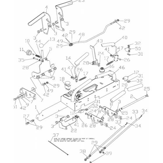 Handle and Controls Assembly for Husqvarna WHF4818ETS Commercial Lawn Mower