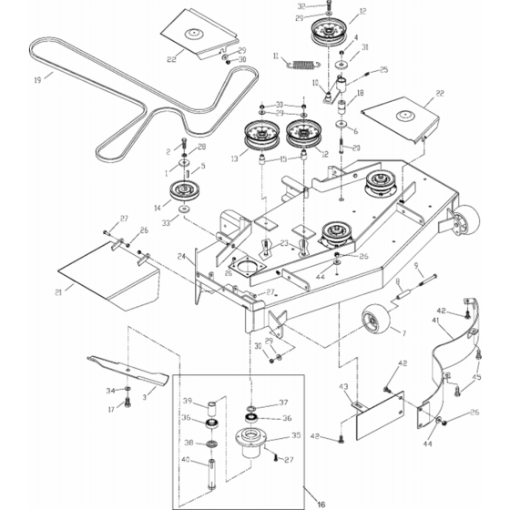 Cutting Deck 48" Assembly for Husqvarna WHF5218ETS Commercial Lawn Mower