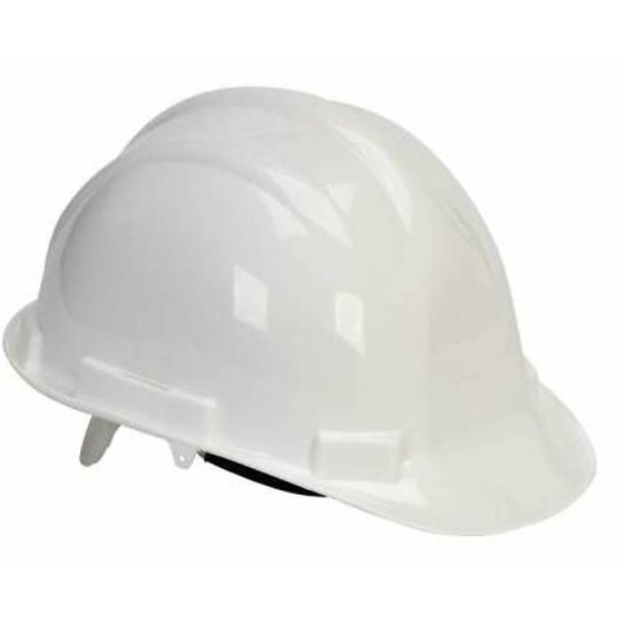 Contractors White Safety Hard Hat, High Density Polyethylene Safety Helmet