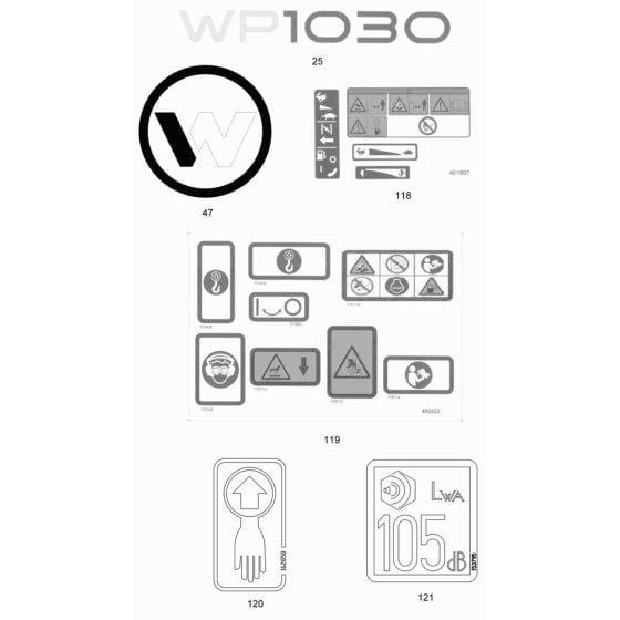 Decals for Wacker WP1030A Plate Compactor