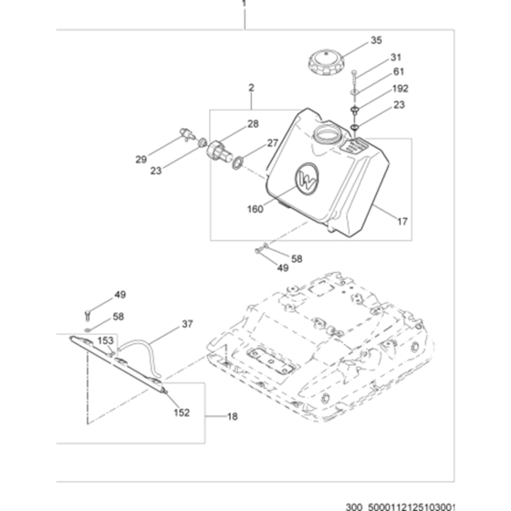 Water System Assy for Wacker WP1540A 5000008061 (Honda) Rev.129 Plate Compactor