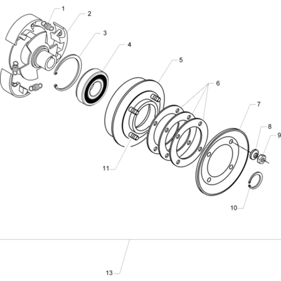 Clutch Complete Ass'y for Wacker WP1550 - 5000009325 (Rev.100) Plate Compactors