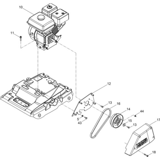 Vibratory Plate-1 Ass'y for Wacker WP1550A-5100018323 (Honda) Rev.101 Plate Compactor