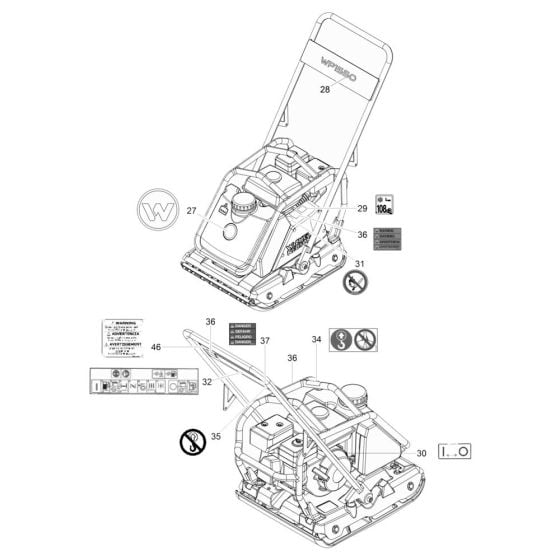 Decals for Wacker WP1550Aw Plate Compactor